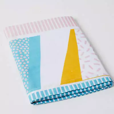 £10 • Buy Miami Geo Soft 100% Cotton Teal Blue Ochre Duvet Cover Pillow Case Bedding Set