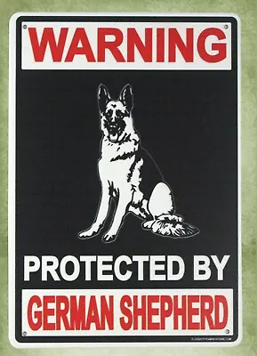  At Home Wall Art Warning Protected By German Shepherd Tin Metal Sign • $18.89