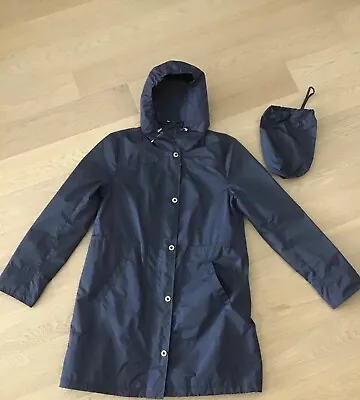 Size M~ELLEN TRACY~Blue  Rain Windbreaker Coat Jacket~Lightweight~Packable • $19.98