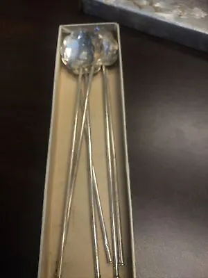 6 Matched Mexican Sterling Silver Iced Tea/Mint Julep Spoon Straws • $60