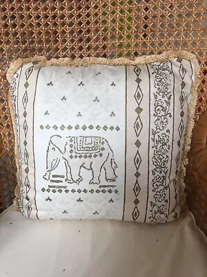 Elephant Print Cushion - Beige Neutral Colour - Perfect For Wicker / Cane Chair • £9.49