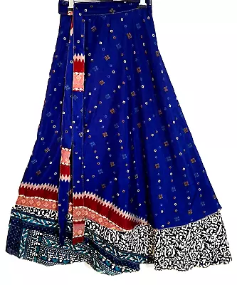 Incredible-art Women's Indian Sari Wrap Skirt Handmade Reversible Vintage Hippie • $25.96