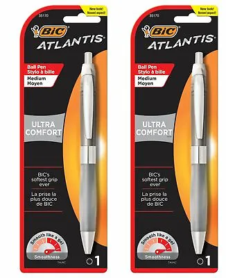 £9.15 • Buy BIC Atlantis Ultra Comfort Retractable Ballpoint Pen 2 Pack-Black Ink