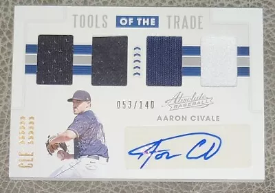 2020 RC Aaron Civale Quad Patch Auto 53/140 Rookie Tools Of The Trade RPA TB • $19.99