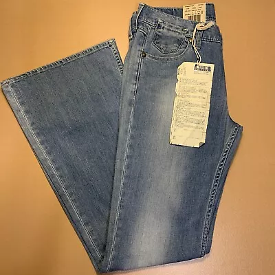 Mustang Jeans Oregon Flare Womens Blue Jeans Size 31X34 Heavy Used Wash Stetch • $22