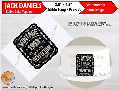 JD Personalised Aged To Perfection Label EdiblePrinteddecorationCakeTopper Icing • £4.45