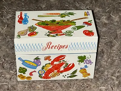 OHIO ART Tin Recipe Box Lobster Vegetables Vintage Mid Century • $0.99