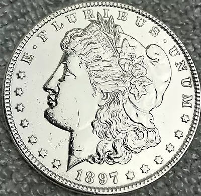 1897-P Morgan Silver Dollar Absolutely Super Nice Fine Detail Cracked Mold 160 • $142.97