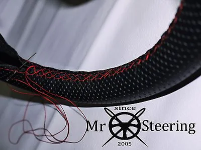 Fits 1962-1976 Mg Mgb Perforated Leather Steering Wheel Cover Red Double Stitch • $42.99