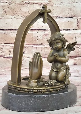 A Moreau Handmade Bronze Putti Praying Home Decoration Artwork Decor Sale • $104.50