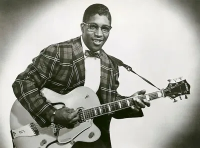 Bo Diddley POSTER 1950's Playing Gretsch Guitar Rare • $14.94