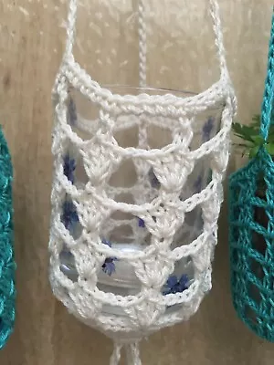 MINI Plant Hangers - Macrame Plant Hangers Crochet Hanging Plant Pot Holders • £5.50