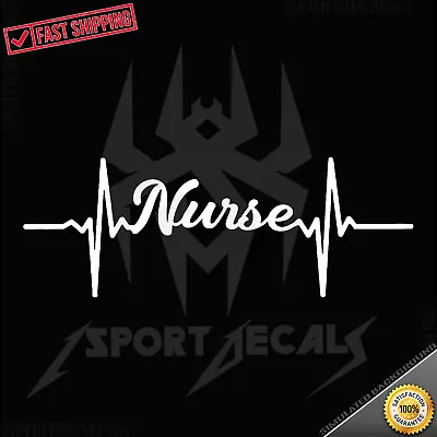 Nurse Heartbeat PULSE Cute Car Truck Window Laptop Vinyl Decal Sticker • $4.29