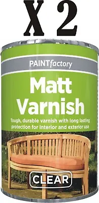 2 X 300ml All Purpose Clear Varnish Spray Tin Matt Finish Yacht Polyurethane DIY • £9.99