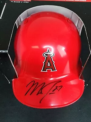 Mike Trout Signed Red Angels Mini Batting Helmet With Coa And Topps Card • $249.99