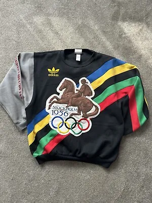 Vintage Adidas Crewneck Sweat Shirt Mens L Stockholm Olympic 90s Rare • $250
