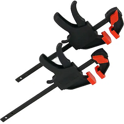 New Set Of 2 Soft Jaw 4  100mm Quick Clamp Strong Clamps Clamping Metal Wood • £4.99