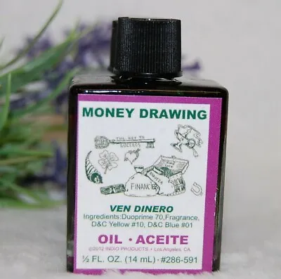 Money Drawing Magical Oil (1) 4DRM  MoneyWealth Abundance Santeria Hoodoo  • $8.95