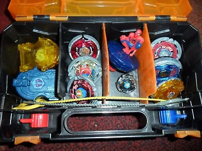 Beyblade Metal Fury 6 Spinners Lot 2 Launchers 2 Rings In Storage Case + Extras • $49.99