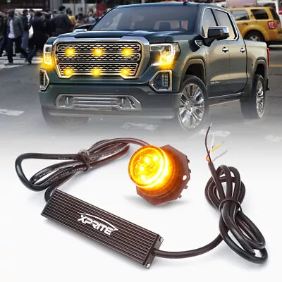 $29.99 • Buy Xprite Amber LED Hide-A-Way Side Marker Strobe Light Flashing Emergency Warning
