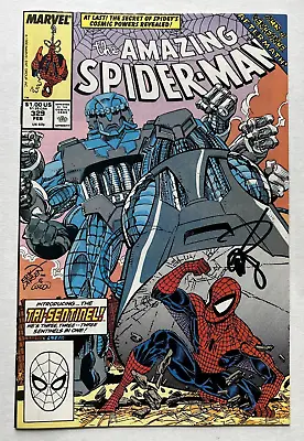 The Amazing Spider-Man #329 Signed By Erik Larsen 1990 1st Tri Sentinel • $15