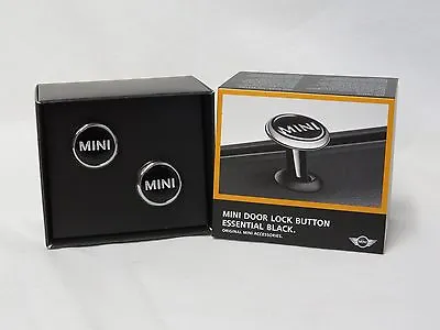 OEM Mini Cooper Door Lock Caps Essential Black Mini Wordmark Logo 82292358511 • $59.17