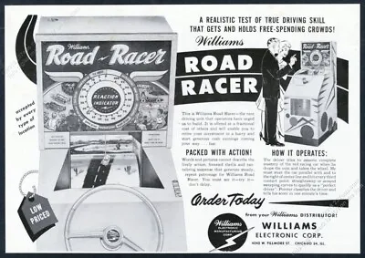 1961 William Road Racer Coin-op Arcade Game Machine Photo Vintage Trade Print Ad • $8.09