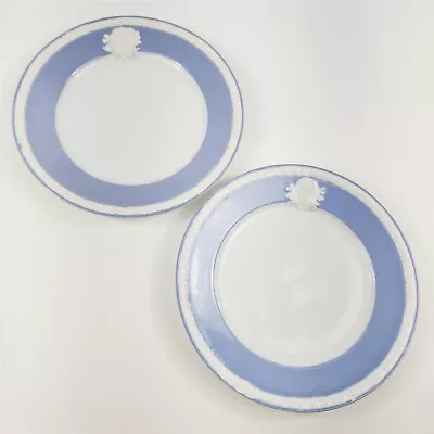 2 Vintage Union T Czechoslovakia Musterschutz Blue Cameo Salad Plates - 8  • $19.95