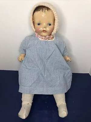 19” Vintage Antique Madame Hendren Compo & Cloth Body Baby Doll Painting As Is L • $65