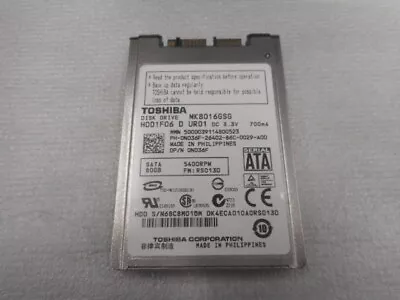 Toshiba Mk8016gsg 1.8 80g Microsata 5400rpm 8mm High 1.5gb/s 8mb  • $42