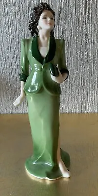 Coalport China Lady Figure Doll Green Dress  Perfect Condition • £19.99