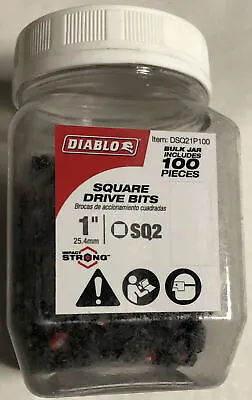 Diablo 1 In. #2 Square Drive Bits (100-Pack) • $32.85