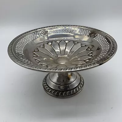 Vintage Weighted Sterling Silver Compote Sunflower Candy Dish Crown Silver Co. • $69