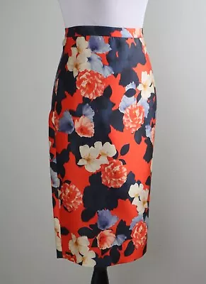 J.CREW COLLECTION NWT $228 Floral Silk Wool Pencil Skirt In Graphic Peony Size 2 • $59.49