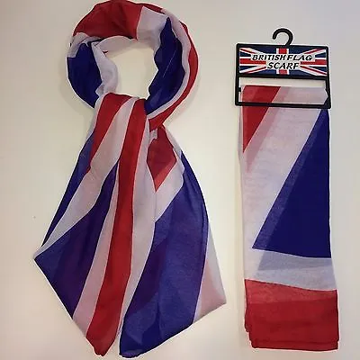 Union Jack Flag Scarf Great For Sports Fans Unisex Lightweight Easy To Store • £6.95