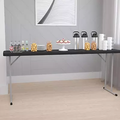 6-Foot Black Plastic Folding Training Table • $107.99