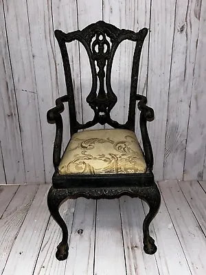 Vintage Victorian Heavy Cast Iron Doll Chair/Garden Decor/Salesman Sample • $35