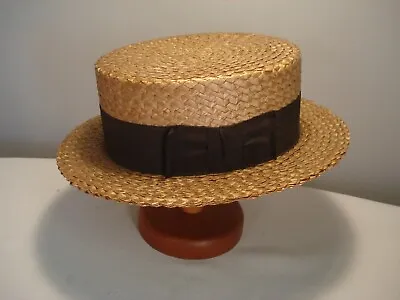 Vintage Very Nice Dunley Straw Boaters Hat U.S.A. • $100