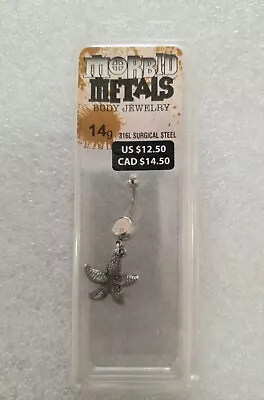 Morbid Metals 14 Gauge Surgical Steel Starfish Dangling Curved Belly Button Ring • $9.99