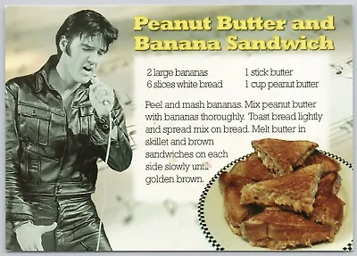 Elvis Presley Peanut Butter And Banana Sandwich Recipe Vintage Postcard • $7.25