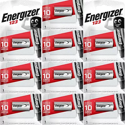 10 X ENERGIZER LITHIUM CR123 CR123A 123 Photo BATTERIES • £22.85