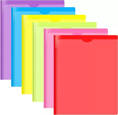 Heavy Duty Plastic Pocket Folder With Prongs And Clear Front Pocket - 6 Pack  • $20.99