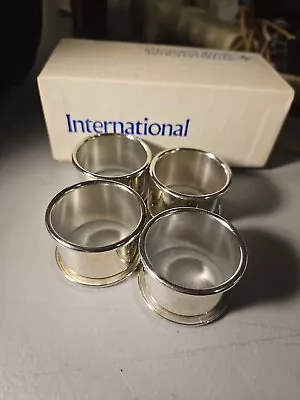 International Silver Company Napkin Rings  Holder Set Of 4 Vintage  Silverplate  • $12.50