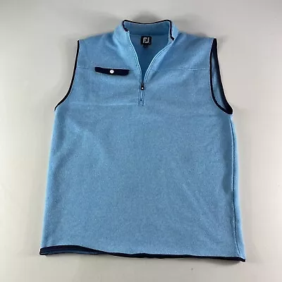 FootJoy Vest Mens Large Blue Sweater Fleece Golf 1/4 Zip Up Pullover FJ • $23.99