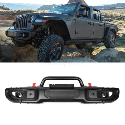 $439 • Buy Steel Front Bumper Body Kit W/Winch Plate For Jeep Gladiator JT 2020-2022