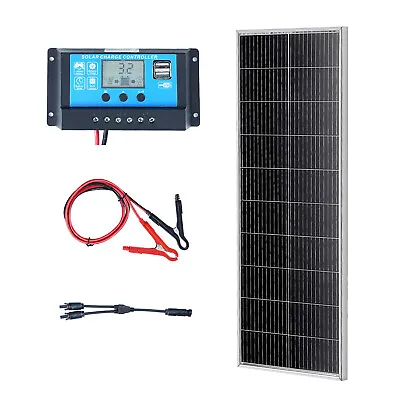 VEVOR 100W Monocrystalline Solar Panel Kit 12V Solar Panel & Charge Controller • $85.99