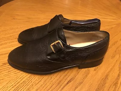 Moreschi Oxfords Monkstrap Black Peccary & Calfskin Leather Size 9.5 • $99