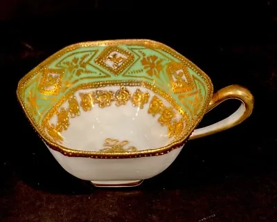 Porcelain Small Tea Cup Hand Painted Footed Golden Design • $12