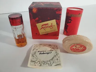 Vintage Faberge Collectible - Flambeau Bath Set Powder - Cologne - Soap Box Set  • $19.99