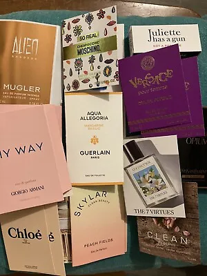 15 Fragrance Samples Armani Chloé Guerlain Moschino Versace YSL Clean Mugler • $19.90